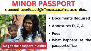 How to apply for a Minor Passport in India  Documents Required  Annexure D C amp A explained [upl. by Aimekahs]