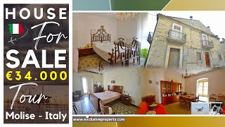 Charming ITALIAN Unique historic STONE HOUSE with ORIGINAL CHARACTER for sale in Molise  Tour [upl. by Inimak]