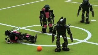 Robot Soccer Goes Big Time [upl. by Ogeid288]