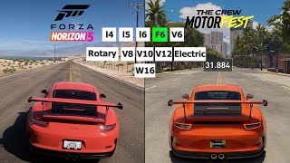 Forza Horizon 5 vs The Crew Motorfest  Cars Engine Sound Direct Comparison  Different Engine Types [upl. by Rekrap762]