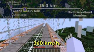 Minecraft The 15 km High Speed Line quotWoodland Hyperloopquot  Republic of FlashTeens Map [upl. by Atikal32]