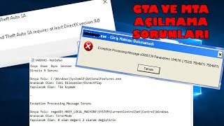 WÄ°NDOWS 10 GTASAMTASADA DÄ°RECTX 9 VE EXCEPTÄ°ON PROCESSÄ°NG MESSAGE HATASI Ã‡Ã–ZÃœMÃœ [upl. by Nosahc653]