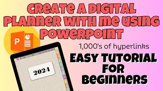 Create a Digital Planner step by step that has 1000s of Hyperlinks Using PowerPoint sellonetsy [upl. by Akemeuwkuhc]