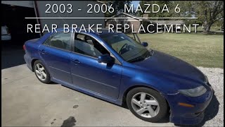 Mazda 6 rear brake job Do it yourself 20032006 [upl. by Trinity]