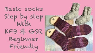 Beginner Friendly Basic Socks with KFB amp GSR Step by Step Easiest in my opinion [upl. by Nomzzaj]