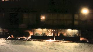 Loram Rail Grinder at Night Lots of Sparks [upl. by Nnyleitak]