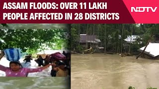 Assam Flood News  Assam Floods Over 11 Lakh People Affected In 28 Districts [upl. by Naicad]