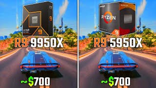 RYZEN 9 9950X vs RYZEN 9 5950X  Test in 6 Games [upl. by Nelleyram]