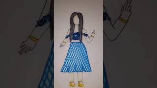 Simple Girl Glitter Dressart craft drawing painting shorts youtubeshorts [upl. by Ernie136]