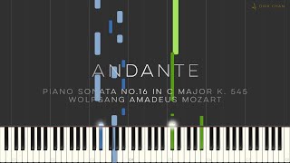 Mozart Piano Sonata No16 in C Major K 545 Andante Tutorial Synthesia 2nd Movement – Dirk Chan [upl. by Talley]