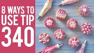 8 Ways to Decorate Cupcakes with Tip 340 [upl. by Dickens]