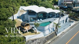 Villa design with a large dome roof that resembles sea waves on Japans Akiya beach [upl. by Paula906]