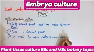 Embryo cultureMethodImportancePlant stress physiology [upl. by Burlie]