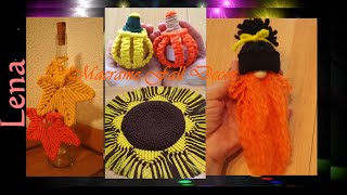 Makramee Kürbis  Blatt  Sonnenblume  Wichtel  Macrame fall decor [upl. by Ytsihc]