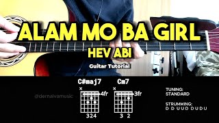 Alam Mo Ba Girl  Hev Abi  Easy Guitar Chords Tutorial For Beginners CHORDS amp LYRICS [upl. by Nagyam398]