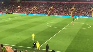 Liverpool fans giving a standing ovation to Loris Karius on his return to Anfield [upl. by Charyl]