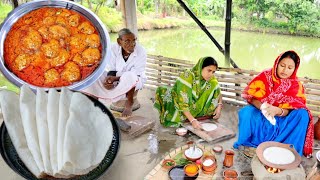 এইভাবে চালের রুটি বানালে হবে একদম নরম তুলতুলে আর সাদা ধবধবে সাথে কাশ্মীরি আলুরদম  rice flour roti [upl. by Anerys169]