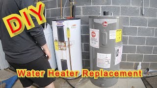 How to Replace an Electric Water Heater EASY DIY – Home Depot Rheem Performance XE50M06ST45U1 [upl. by Short]