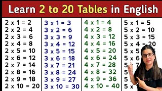 Table of 2 to 20  2 से 20 तक पहाड़े  Multiplication Tables 2 to 20  2 to 20 Tables [upl. by Adnilg447]