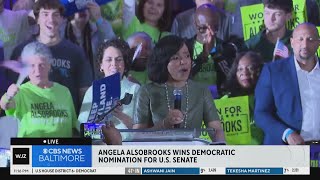 Angela Alsobrooks Larry Hogan win US Senate primaries [upl. by Winzler119]