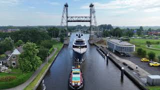 Hefbrug Gouwesluis  MegaYacht [upl. by Huxham]