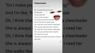 cheerleaderomi lyricsvideo lyrics songlyrics lyricsmania spotify artist [upl. by Aohsoj274]