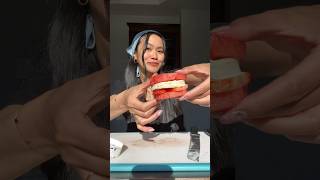 WATERMELON ICE CREAM SANDWICH 🍉🍨🥪 watermelonsandwich icecreamsandwich asmr watermelon recipe [upl. by Rycca]