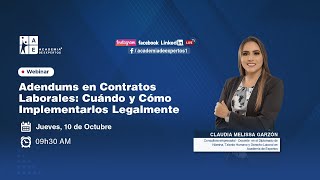 Webinar Adendums en Contratos Laborales [upl. by Norrahc]