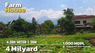 VILLA KEBUN DIJUAL MURAH  4000 meter  4 Mnego  VILLA BUKIT MAS PUNCAK [upl. by Acissj]