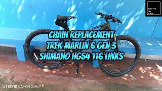 Chain ReplacementTrek Marlin 6 Gen 3 Proper Chain Length [upl. by Tami]