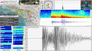 M 41  Ocotillo Wells CA 52024  RaspberryShake 4D Seismograph RD29A  Chino Hills CA [upl. by Esialb]