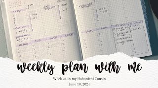 weekly plan with me  june 10 in my hobonichi cousin 📔 [upl. by Zalea]