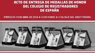 Entrega de medallas de honor del Colegio de Registradores de España [upl. by Ortrud]