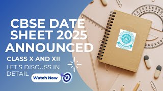 CBSE BOARD 10th and 12th EXAM DATE ANNOUNCEDCBSE 10th amp 12th EXAM DATE SHEET 2025CBSE2025 SCHEDULE [upl. by Adnohsed]