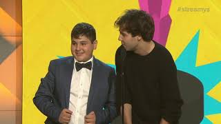 David Dobrik Wins First Person  Streamys 2018 [upl. by Pomcroy547]