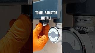 Installing a towel radiator with a digital thermostat element [upl. by Assenay]