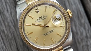 Rolex Oyster Perpetual Datejust 16013  twotone cal 3035 from 1981 [upl. by Lleznov446]