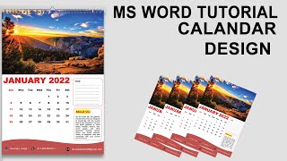 Ms Word Tutorial  Wall Calendar Design 2022 ms word  How to make Calendar Design in ms word [upl. by Tiena]