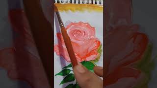 EP6 Peach colour roses are beautiful  filling colours painting drawing art [upl. by Hubie]