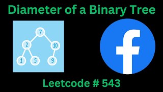 DIAMETER OF A BINARY TREE  LEETCODE 543  PYTHON DFS SOLUTION [upl. by Ahmed]