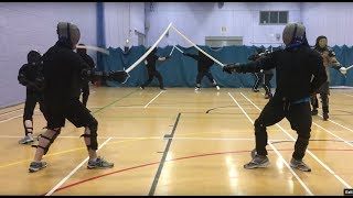 Sabre Sparring One years training Dave vs Josh [upl. by Selyn]