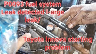 how to Toyota Innova starting problem P0093fault code fuel system Leak detected large leakP1604 [upl. by Trant]