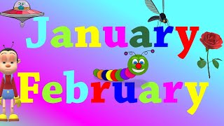 Months of the year  12 Month Name  January February  Months Name for Kids [upl. by Amelina]