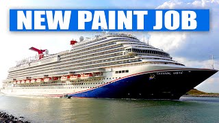 Carnival Vista Back in Port Canaveral with its New Paint Job [upl. by Yuji111]