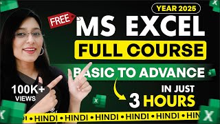 MS Excel Full Course in Hindi  Basic to Advanced  Learn Excel in Just 3 Hours [upl. by Remington286]