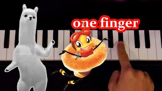 Miel pops mi pan su su  ONE FINGER piano tutorial [upl. by Sedgewinn427]