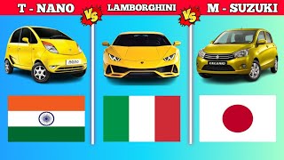 Tata Nano vs Lamborghini vs Maruti Suzuki 😈 Full Comparison Video MrSubashFacts [upl. by Erlene]