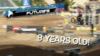 8 YEAR OLD HITTING HUGE SUPERCROSS JUMPS Did Dangerboy get hurt [upl. by Asyram]