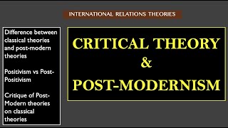 Post Modernism and Critical Theory in International Relations in English [upl. by Infeld]