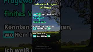 Indirekte Fragen WFrage shorts [upl. by Lucchesi]